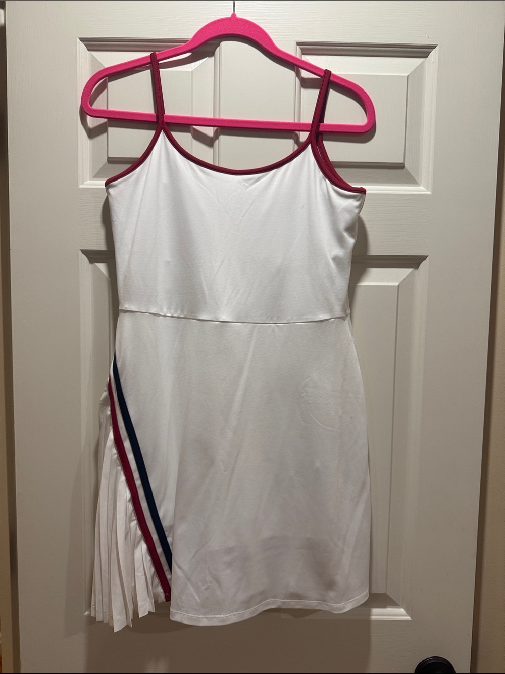 Tuckernuck White Mini Athletic Dress with Red and Navy Trim